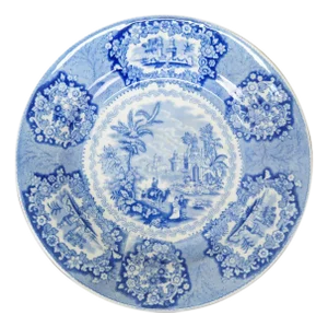 Antique Petrus Regout Dutch Maastricht Oriental Blue Transferware Dinner Plate 10"