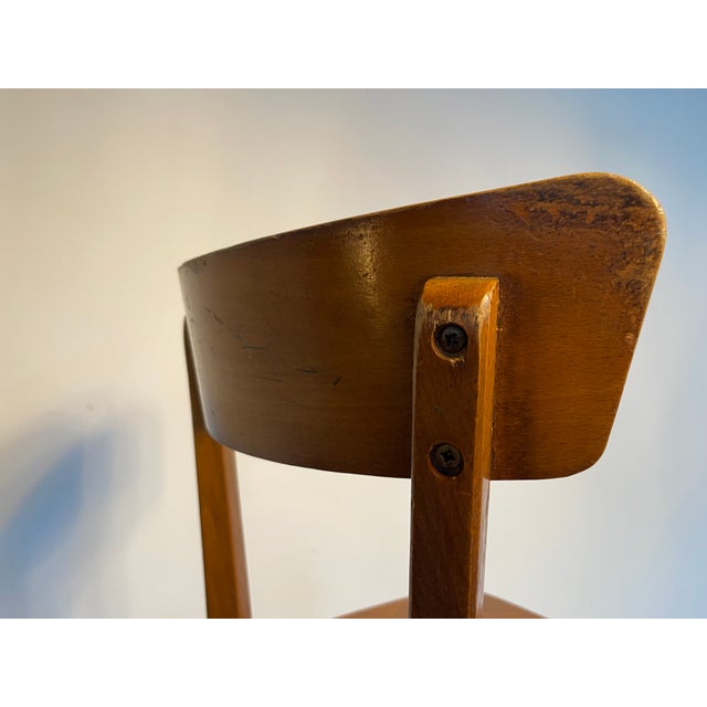 French Wooden Bistro Chairs from Baumann, 1960, Set of 12 For Sale - Image 9 of 13