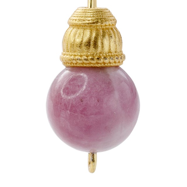 Pink Tourmaline Earring 14k Gold Hook-Set of 2 For Sale - Image 4 of 8