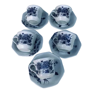 Vintage Royal Staffordshire Liberty J&g Meakin England Ironstone Teacups & Saucers S/5