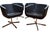 Modern Set of Four B & B Italia 21st-Century “Tulip Sixty” Swivel Armchairs in Leather and Chrome For Sale - Image 3 of 17