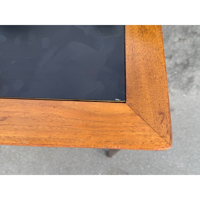 Vintage American of Martinsville Mid-Century Walnut End Table With Cane Shelf, MCM For Sale - Image 12 of 12