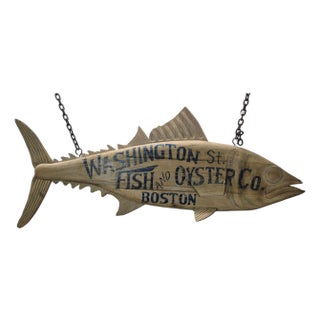 Carved Tuna Fish Trade Sign For Sale