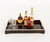 Midcentury amazing rectangular serving tray or centerpiece in lucite faux tortoiseshell effect and chrome in the style of...