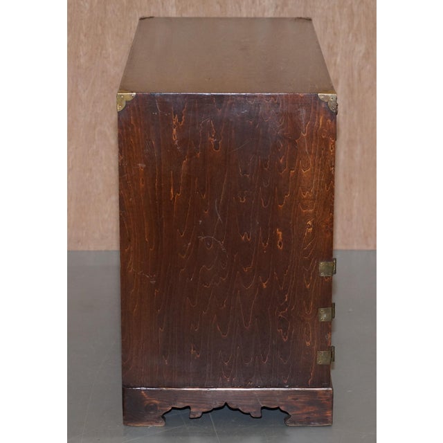 Chinese Burr & Burl Elm Apothecary Chest of Drawers with Cupboard Base For Sale - Image 12 of 18