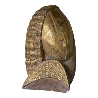 Vintage Modernist Abstract Female Bust - Head Sculpture For Sale