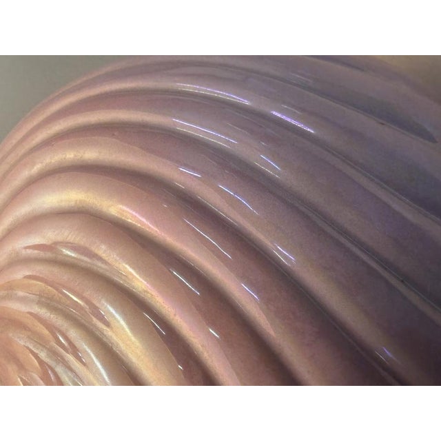 Vintage Italian Iridiscent Pink Ceramic Table Lamp, 1970s For Sale - Image 6 of 9