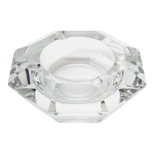 Val Saint Lambert Belgian Crystal Ashtray – Signed, 7.5" Octagonal