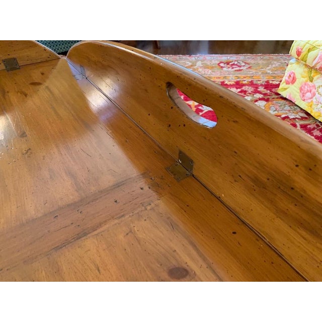 Traditional Late 20th Century Georgian Yew Wood Butler’s Drop Leaf Tray Table For Sale - Image 3 of 9