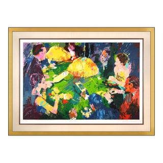 Late 20th Century Chemin De Fer Modern Yellow Serigraph LeRoy Neiman For Sale