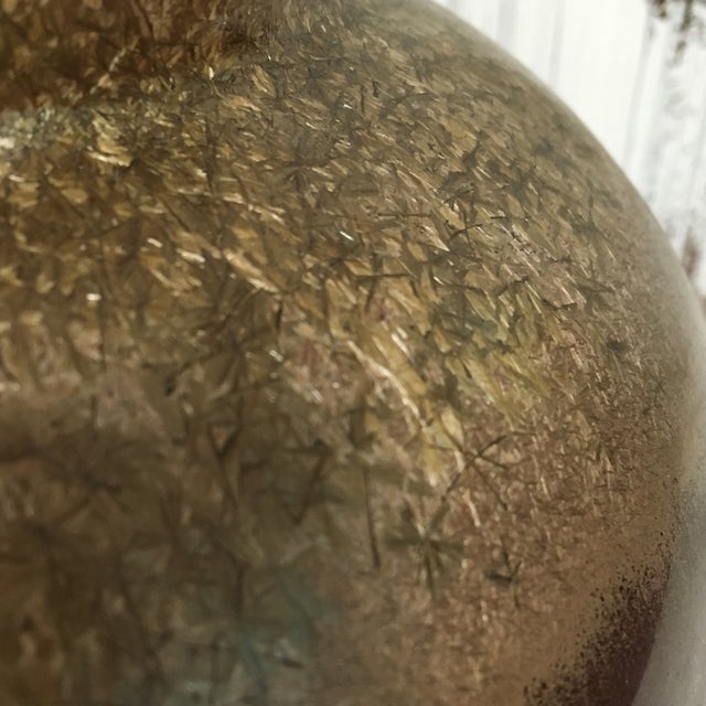 Glazed Brown & Gold Pottery Vase For Sale - Image 6 of 9