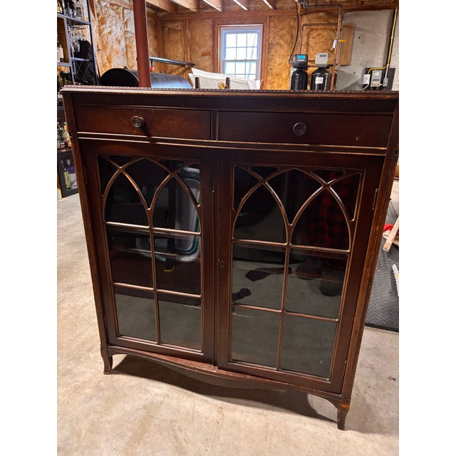 1940's Maddox Furniture Mahogany Two Door Bookcase/Cabinet For Sale - Image 9 of 10