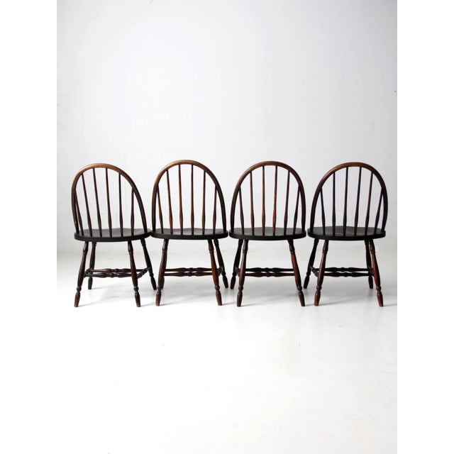 Antique Windsor Dining Chairs Set of 4 For Sale - Image 10 of 13