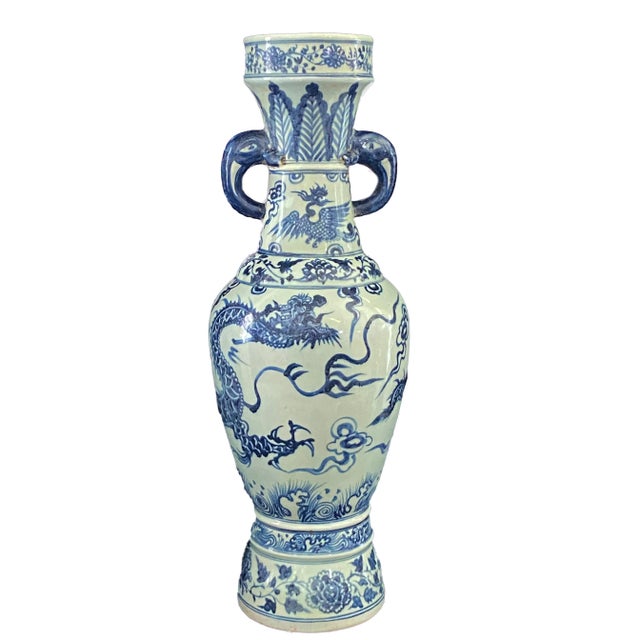 Chinoiserie Yuan Dynasty Style Temple Dragon Vase For Sale - Image 9 of 9