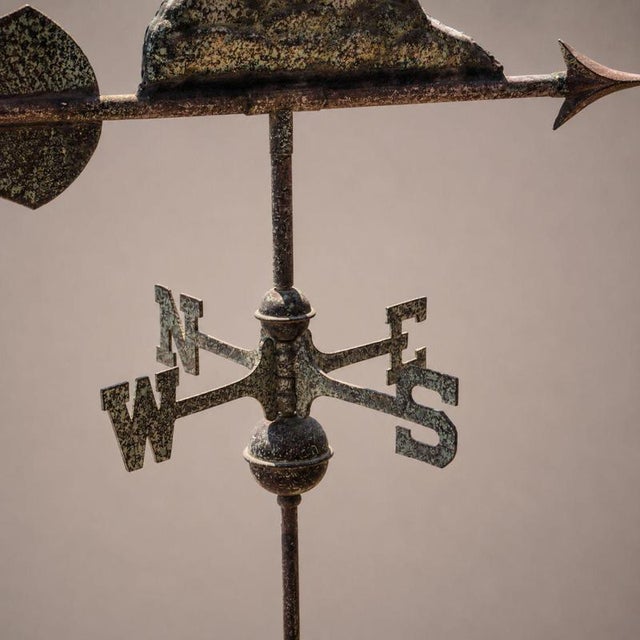 Antique Three-Dimensional Copper Weathervane with Port Lighthouse, 1900s For Sale - Image 4 of 7