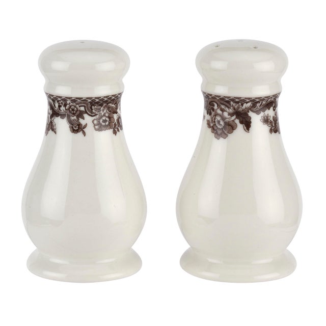 English Spode Delamere Salt & Pepper For Sale - Image 3 of 3