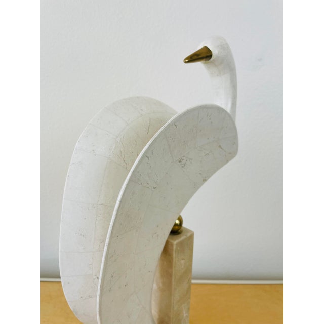 Vintage 1980s Pair of Maitland Smith Tessellated Stone Stylized Bird Statues For Sale - Image 13 of 15
