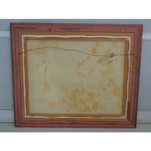 Artist Signed Vibrant Color Lady in Garden Oil Painting on Canvas For Sale - Image 12 of 13