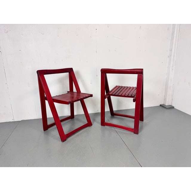 Mid-Century Italian Red Foldable Chairs by Aldo Jacober for Bazzani, 1960s, Set of 2 For Sale - Image 6 of 12