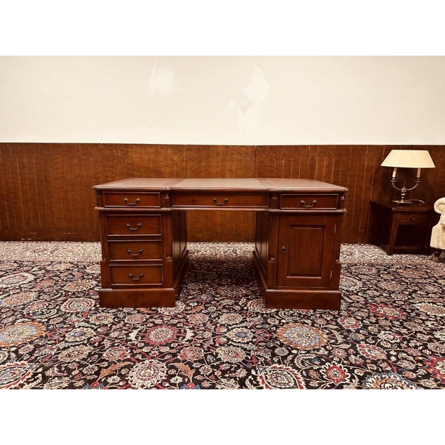 English Desk with Brown Inlay For Sale - Image 3 of 18