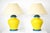 French Yellow and Cobalt Blue Glazed Ceramic Table Lamps, 20th Century, Set of 2 For Sale - Image 11 of 11