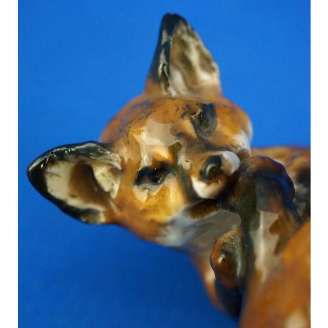 Vintage Hard Porcelain Fox Cubs Figurine by Fritz Heidenreich for Rosenthal, 1930s For Sale - Image 17 of 18