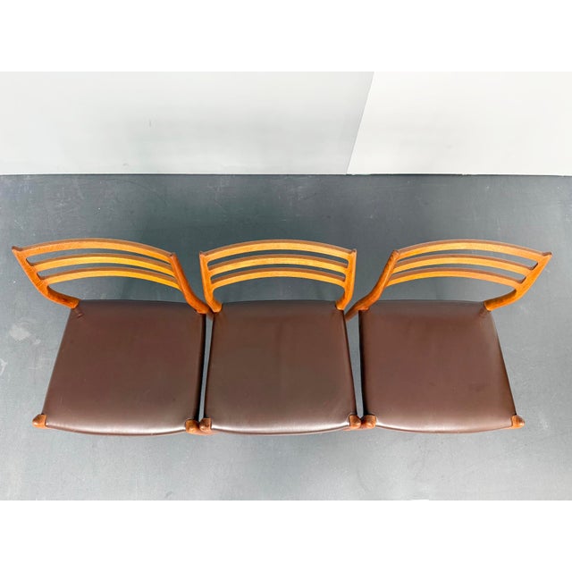 Wood Model 78 Chairs in Teak by Niels Otto Möller for J.L. Möllers Möbelfabrik, Denmark, 1960s, Set of 3 For Sale - Image 7 of 13