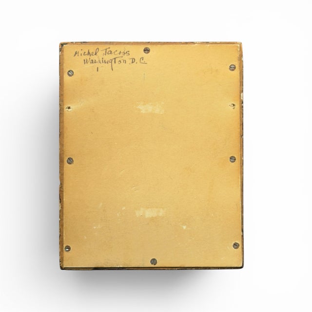 1910s Antique Original Miniature Oil on Copper Portrait | Michel Jacobs, Washington d.c. c.1910 For Sale - Image 5 of 11
