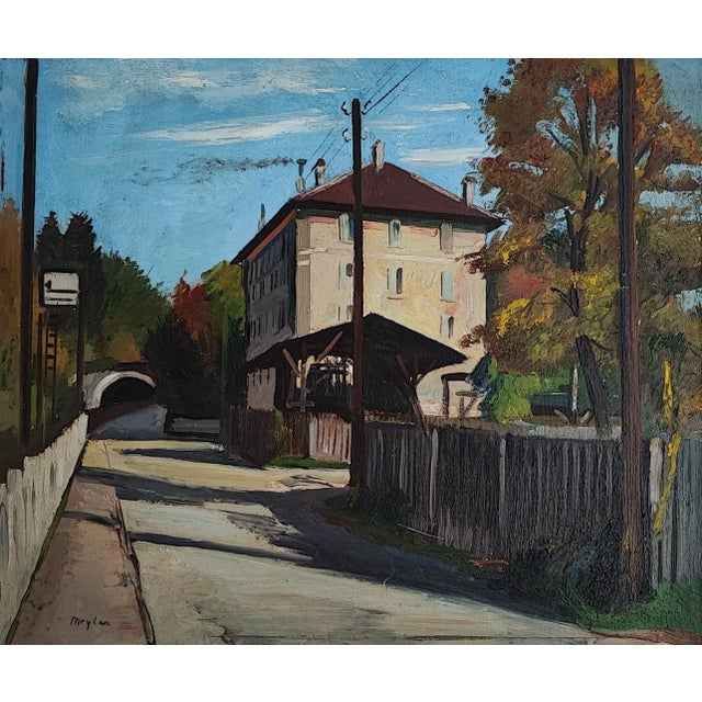 Henry Meylan, A côté du chemin de fer, Oil on Canvas For Sale - Image 9 of 9