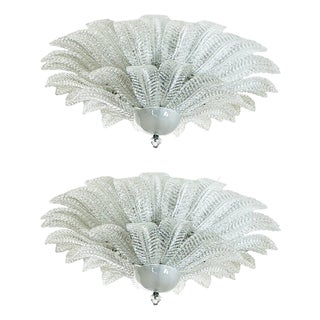 Venetian Murano Glass Flush Mounts from Simoeng, Set of 2 For Sale