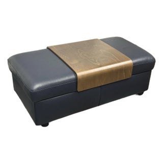 Ekornes STREssless Double Ottoman & Tray Table For Sale