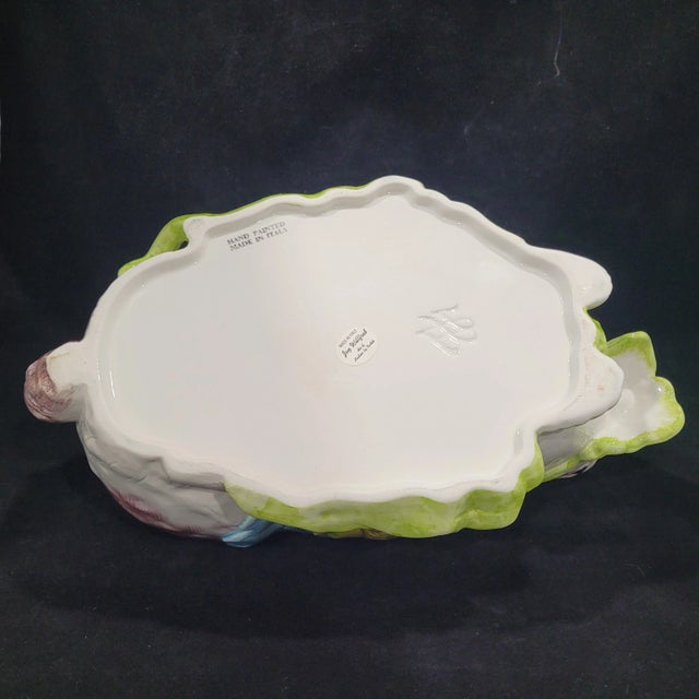 Vintage Hand-Painted Jay Willfred Diu Andrea by Sadek Bunny Rabbit Tureen For Sale In Tampa - Image 6 of 12