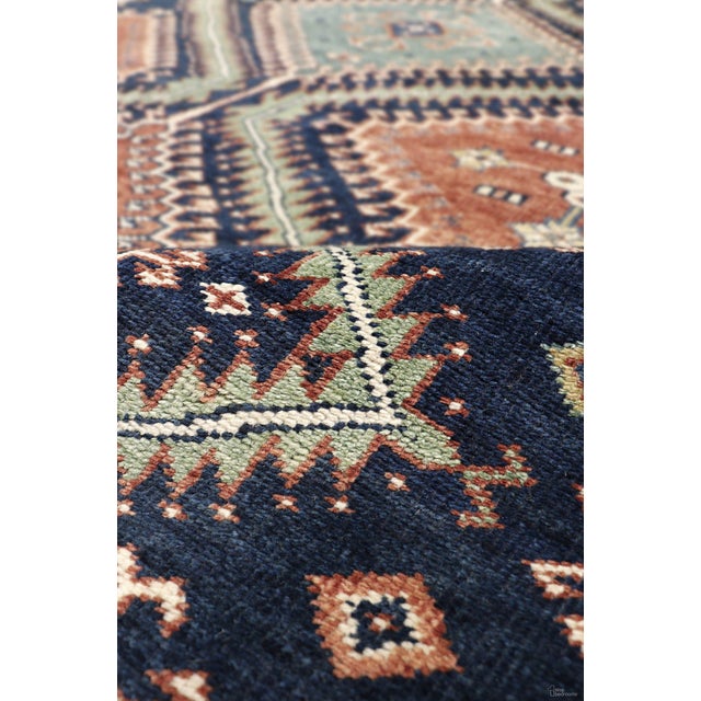 Pasargad Home Kazak Navy Wool Area Rug- 6' 8'' X 10' 3'' For Sale - Image 4 of 6