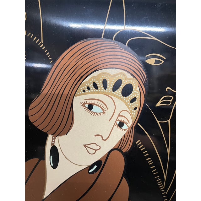 Vintage Large Signed Erte Mounted Wall Panels—Set of Three For Sale In New York - Image 6 of 18
