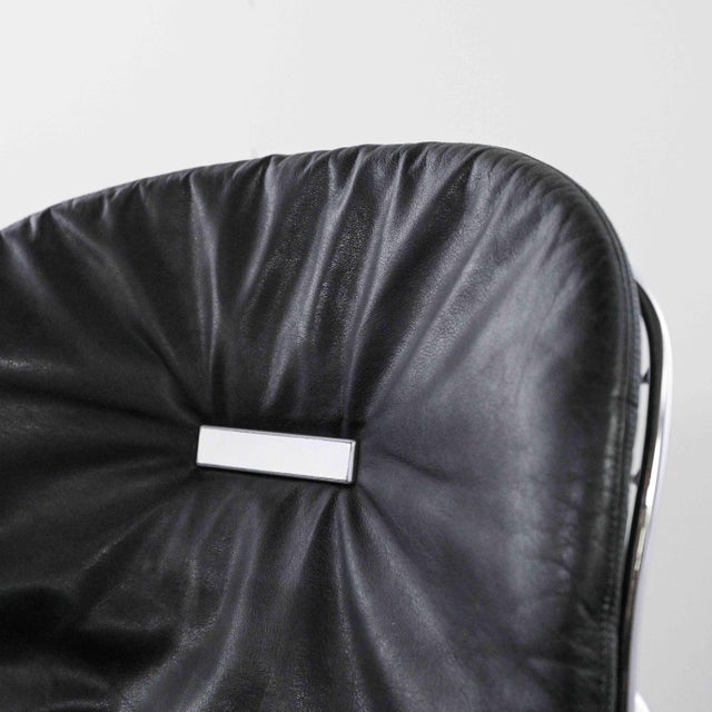 Sabrina Dining Chairs in Black Leather from Gastone Rinaldi, 1970s, Set of 6 For Sale - Image 6 of 17