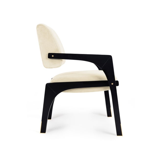 Arches Dining Chair in Ivory Cotton Velvet from Insidherland, in New conditions. Designed from 2000 Labeled by Maker