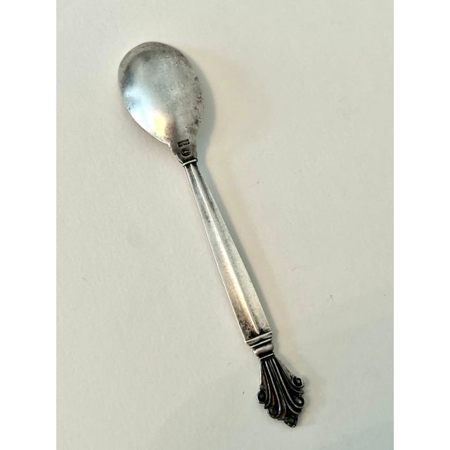 Art Deco Early 20th Century Georg Jensen Acanthus Sterling Silver Spoon For Sale - Image 3 of 8