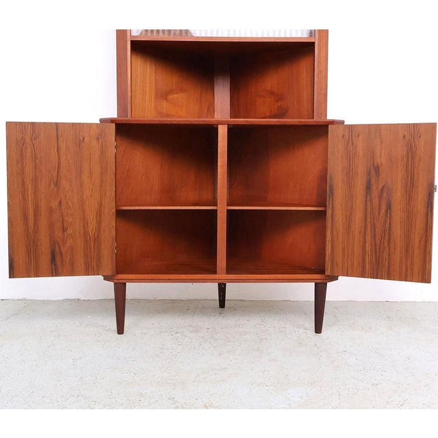 Vintage Danish Teak Corner Cabinet with Display Case, 1960s For Sale - Image 10 of 13