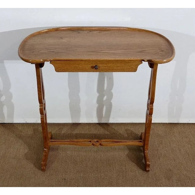 Solid Oak Flying Service Table, 1900 For Sale - Image 3 of 18
