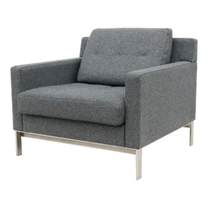 Mid-Century Modern Style Coalesse Millbrae Lifestyle Gray Wool Lounge Chair