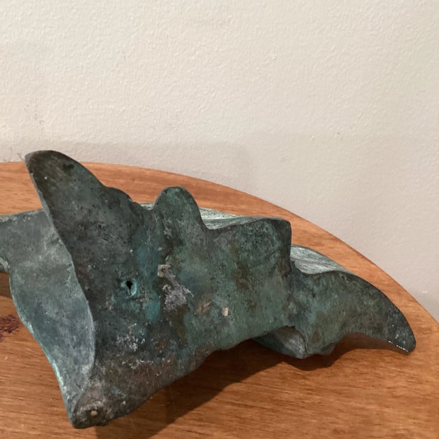 Metal 1950s Japanese Art Bronze Fly Koi Fish Garden Sculpture For Sale - Image 7 of 12