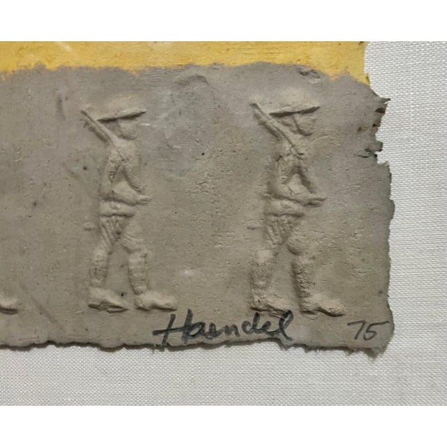 William Haendel framed 16.75 X 17 paper 11.5 X 12.5 Bas relief on hand-made molded, cast, paper; Visual statement of...