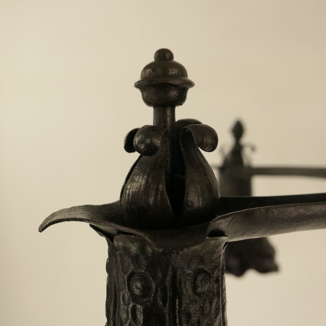 Viennese Wrought Iron Chandelier, Austria, 1900s For Sale - Image 10 of 18