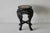 Black Asian Carved Rosewood Style Wood Stool Plant Stand With Inset Marble Top Vintage Mid-Century For Sale - Image 8 of 17