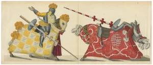 Von Reibisch, Ornate Jousting Knights with Heraldry, 1842, Print