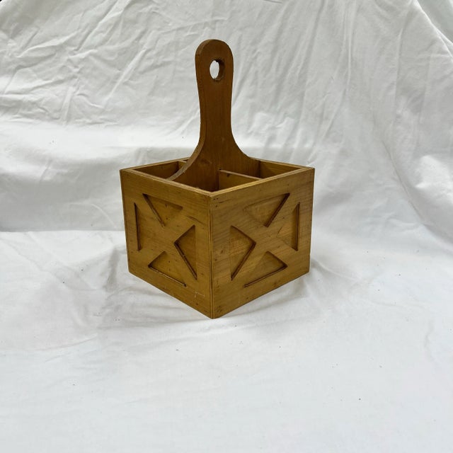 Wood Farmhouse / French Country Style Utensil Holder For Sale - Image 7 of 7