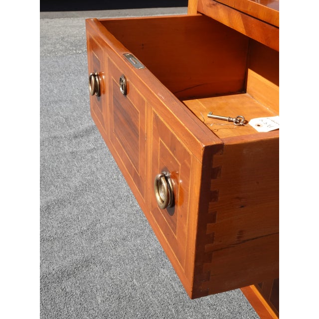 Vintage Alfonso Marina Brown Side Table ~ Neoclassical Design Inlays Entry Table For Sale - Image 10 of 13