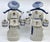 Metal Blue and White Asian Man and Woman Fishing Statues- A Set For Sale - Image 7 of 12