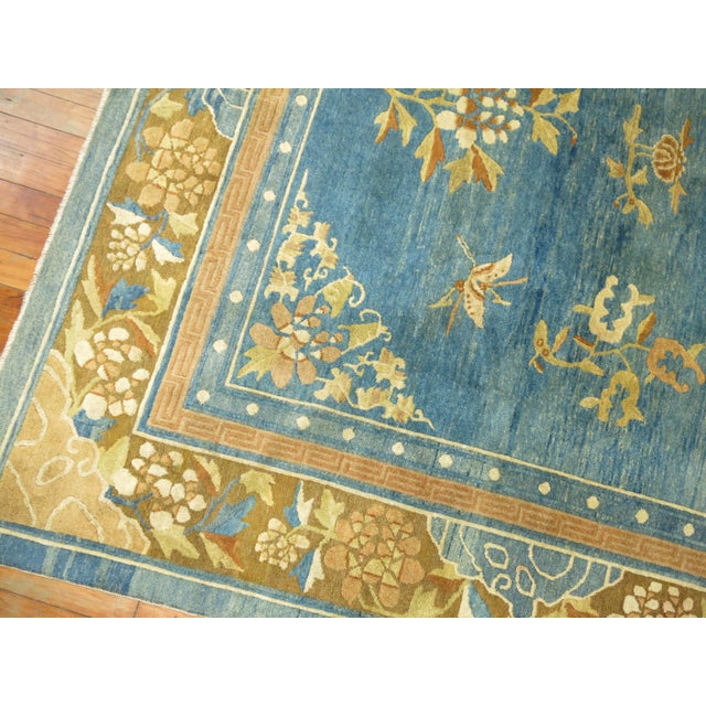 Pale Blue Antique Chinese Rug For Sale - Image 13 of 18