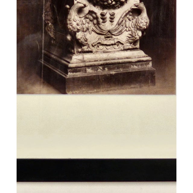 Neoclassical Grand Tour Albumen Photograph Circa 1860 of Renaissance Carved Marble Pedestal For Sale - Image 3 of 4
